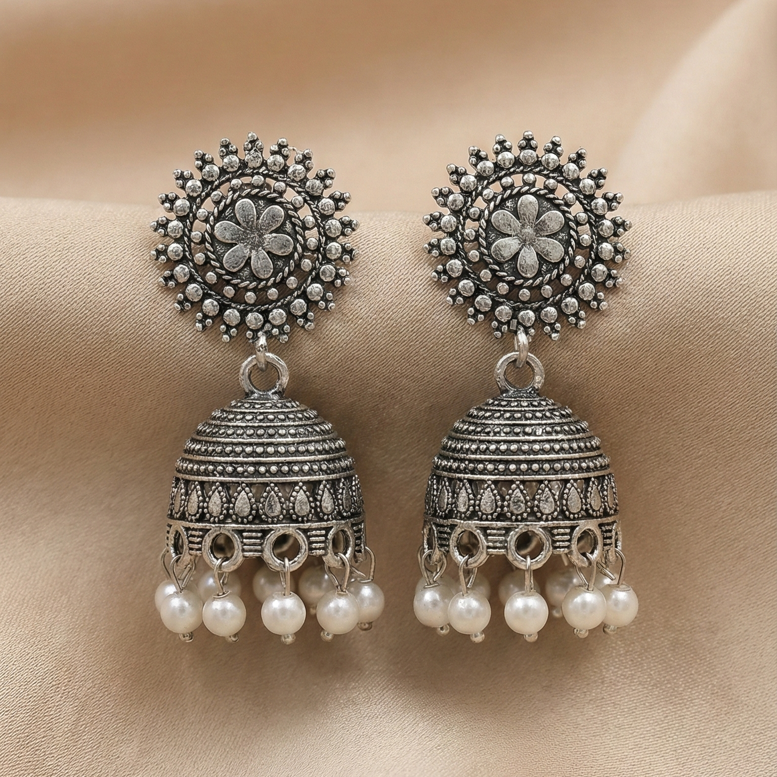 Nakhrewali Pearl Ghungroo Earrings