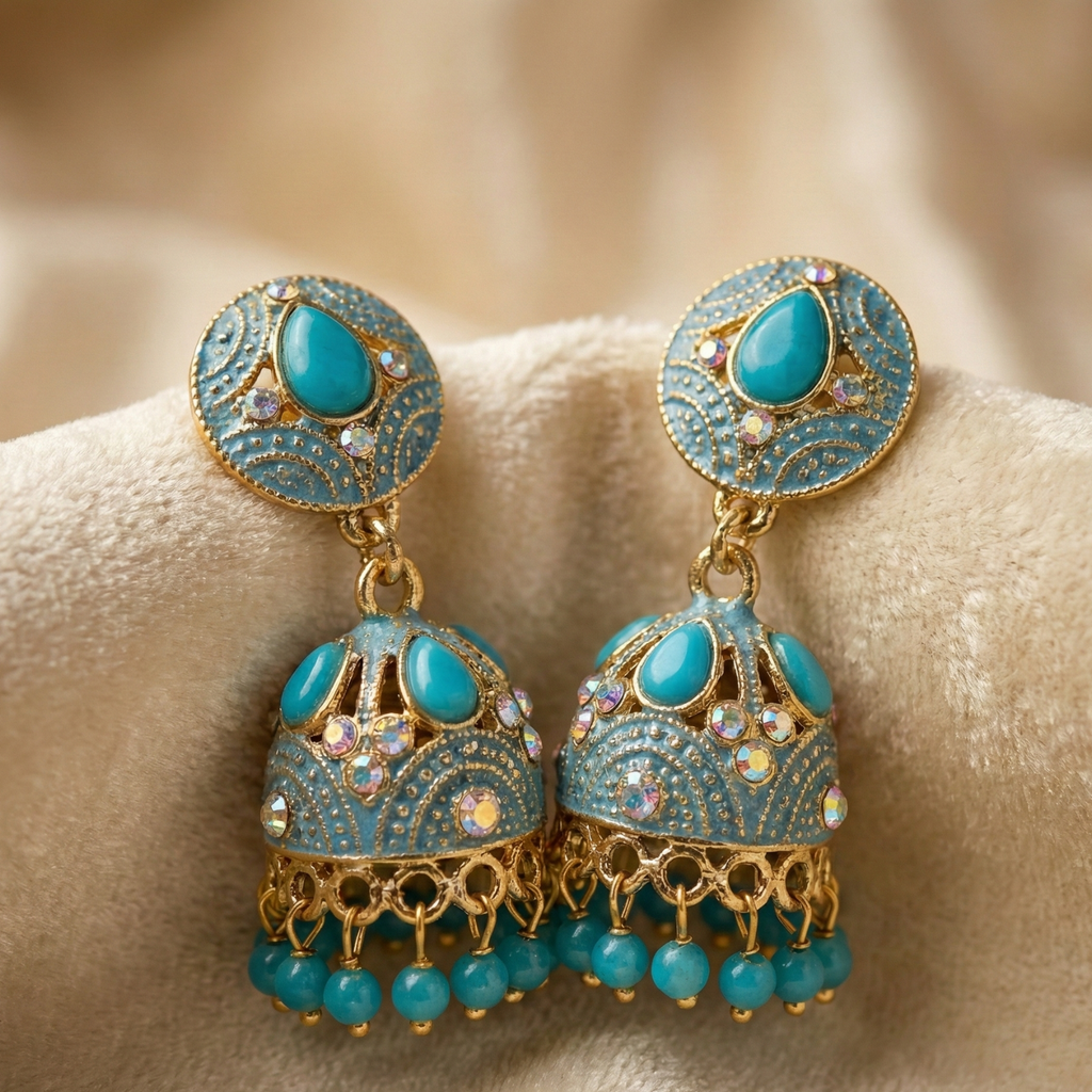 Blue Pearl Jhumka